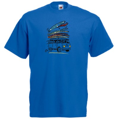 ΜΠΛΕ ΡΟΥΑ t-shirt FRUIT OF THE LOOM με στάμπα BUS